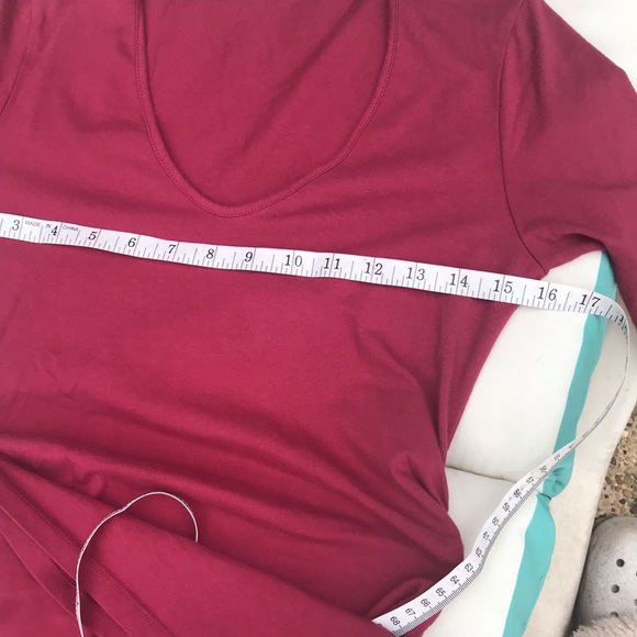 New Michael Stars Ruched Long Sleeve MIDI Dress Berry - Picture 9 of 13